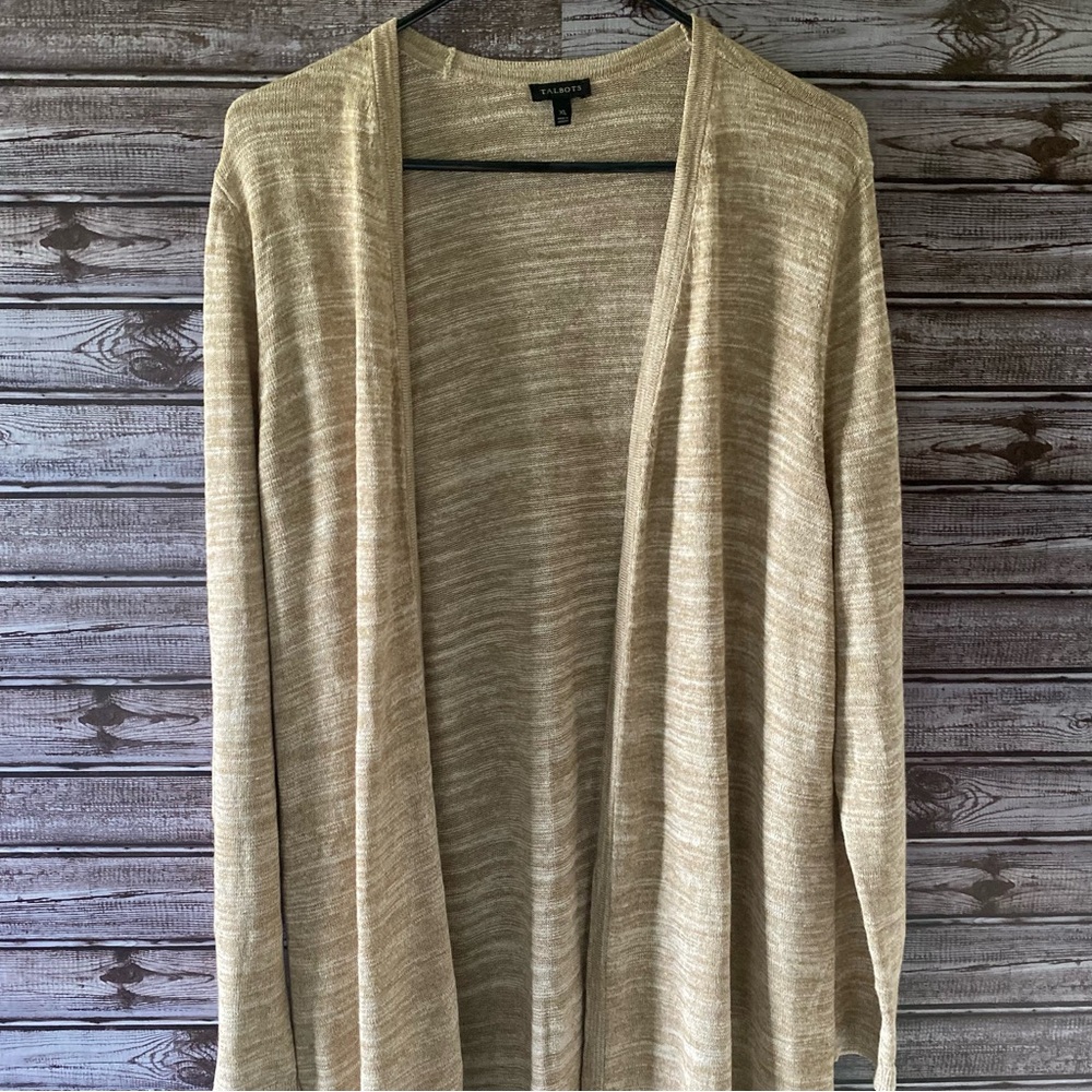 Talbots Women's Open-Front Long Cardigan Sweater Size XL